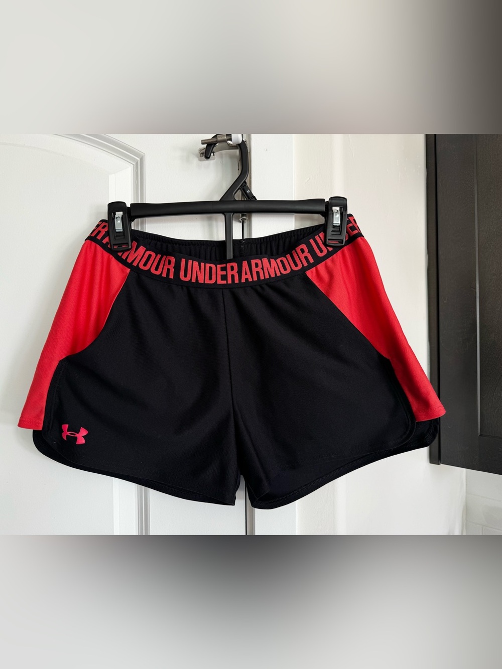 Under Armour Women’s Black & Red Athletic Shorts